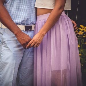 Bridal or Engagement Tulle Skirt in lilac.